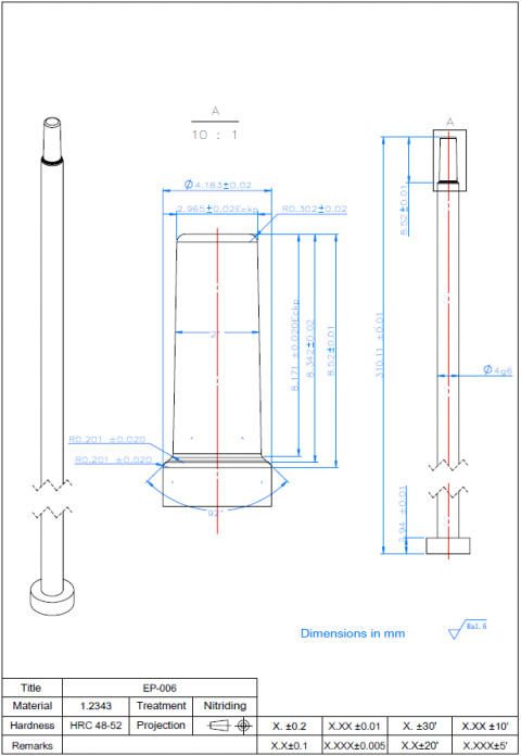 Ejector Pins with Conicity